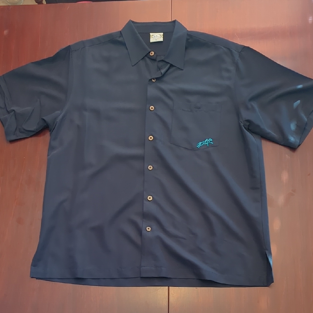 Cubavera Blue Casual Button Down Shirt